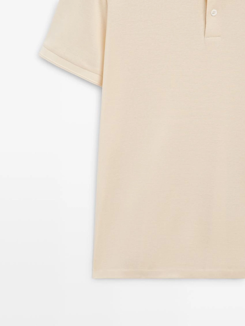 Поло из хлопка с коротким рукавом