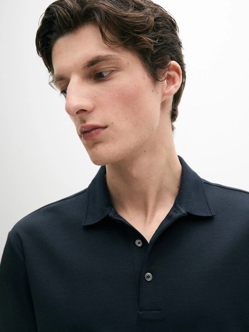 Поло из хлопка с коротким рукавом