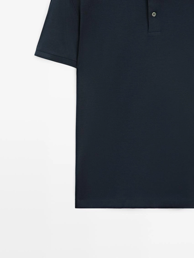 Поло из хлопка с коротким рукавом