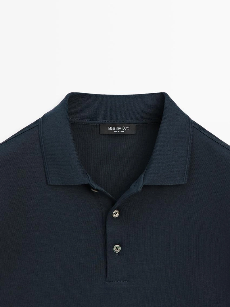 Поло из хлопка с коротким рукавом