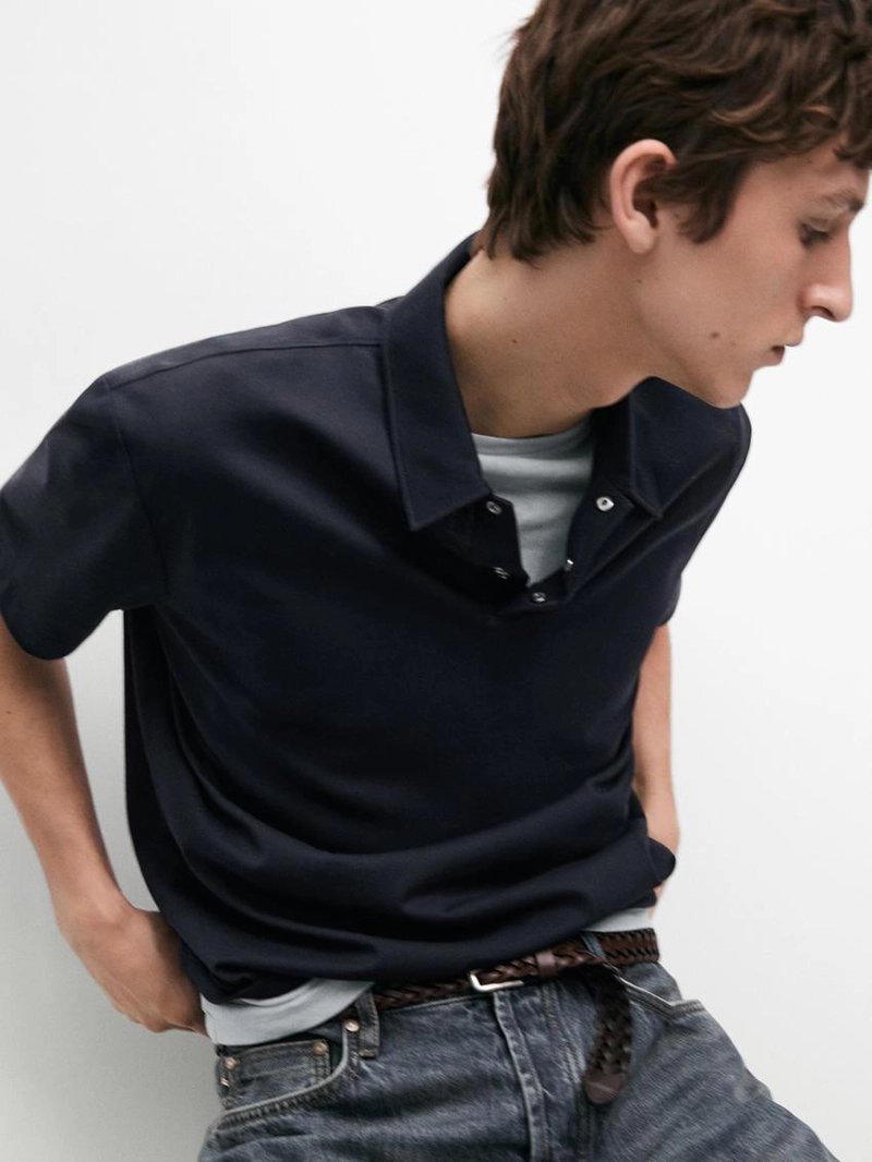 Поло из 100% хлопка с коротким рукавом