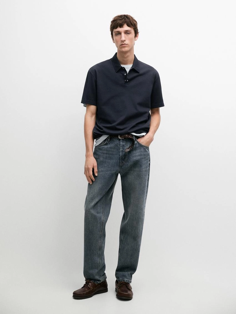 Поло из 100% хлопка с коротким рукавом