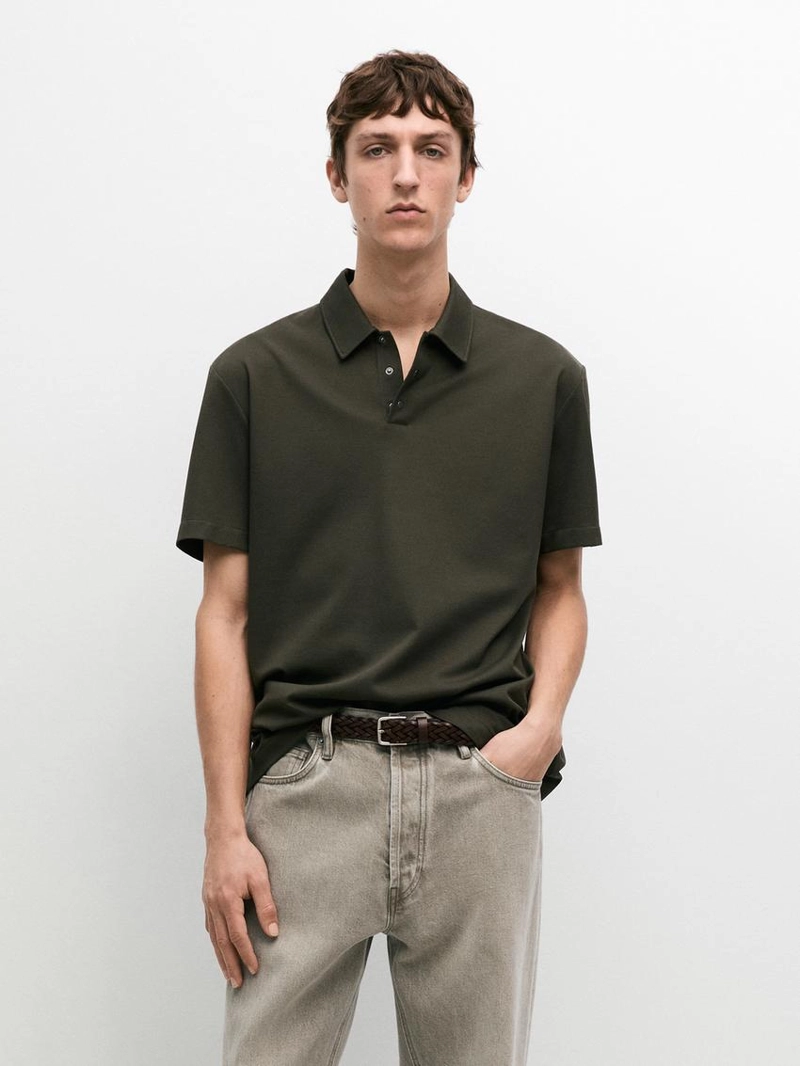 Поло с коротким рукавом из 100% хлопка