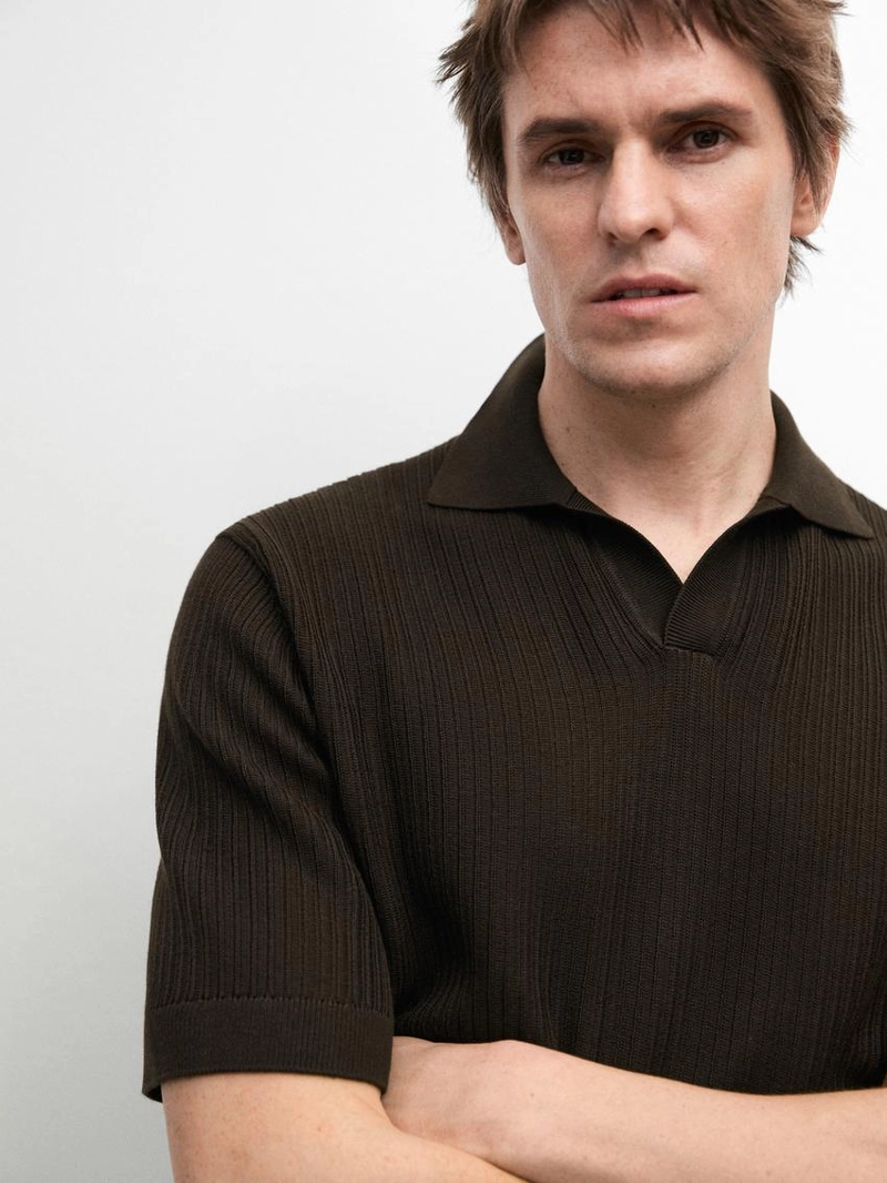 Поло из хлопкового трикотажа с регулярной посадкой