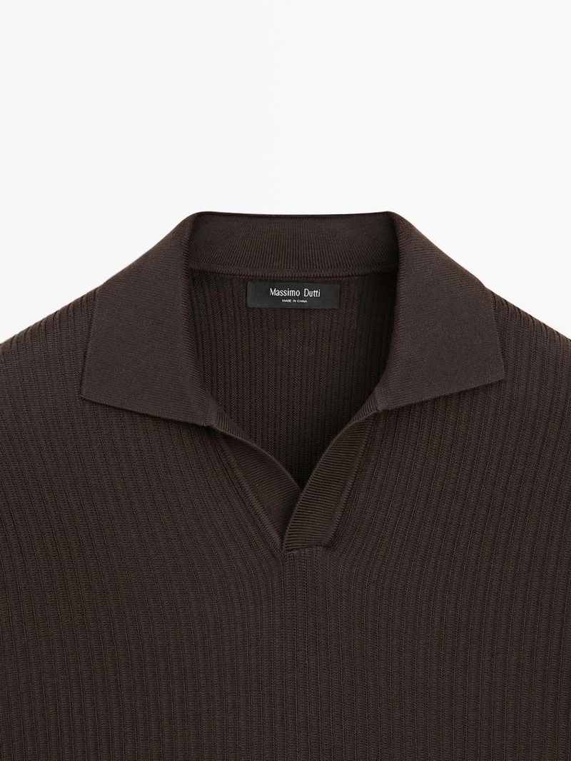 Поло из хлопкового трикотажа с регулярной посадкой