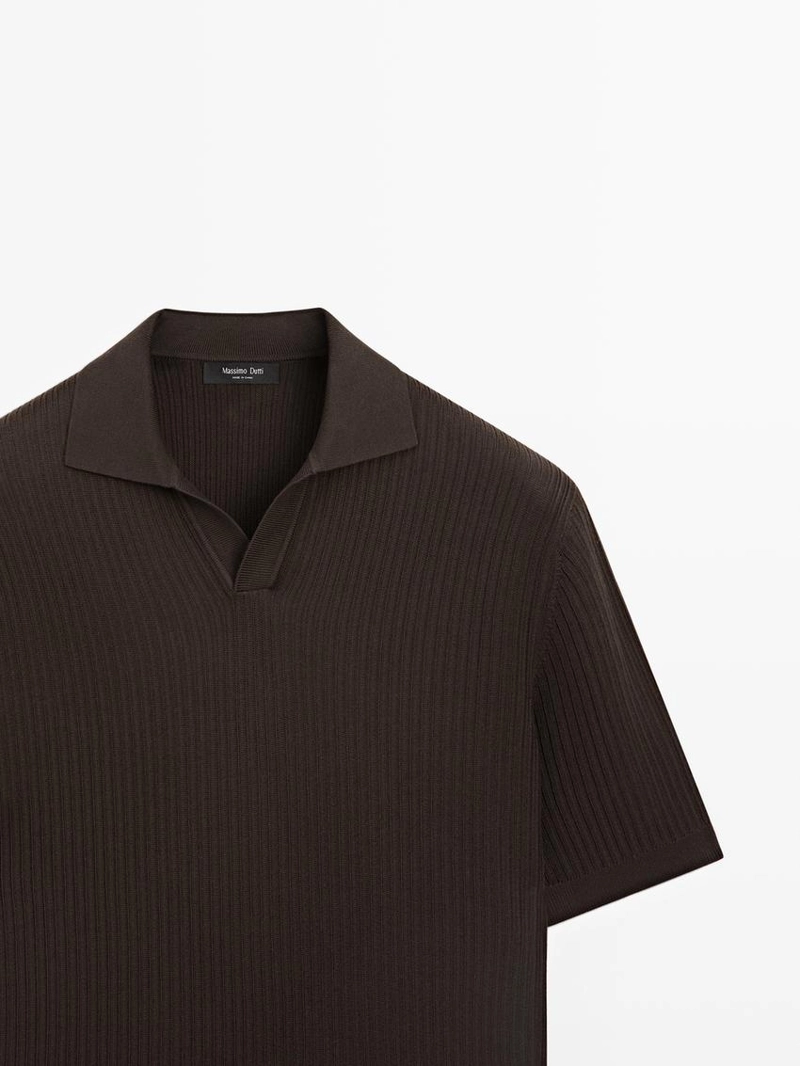 Поло из хлопкового трикотажа с регулярной посадкой