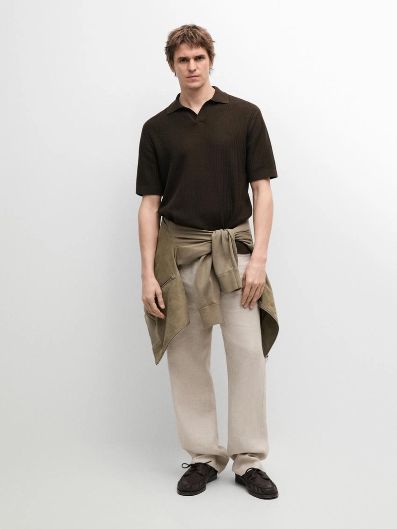 Поло из хлопкового трикотажа с регулярной посадкой