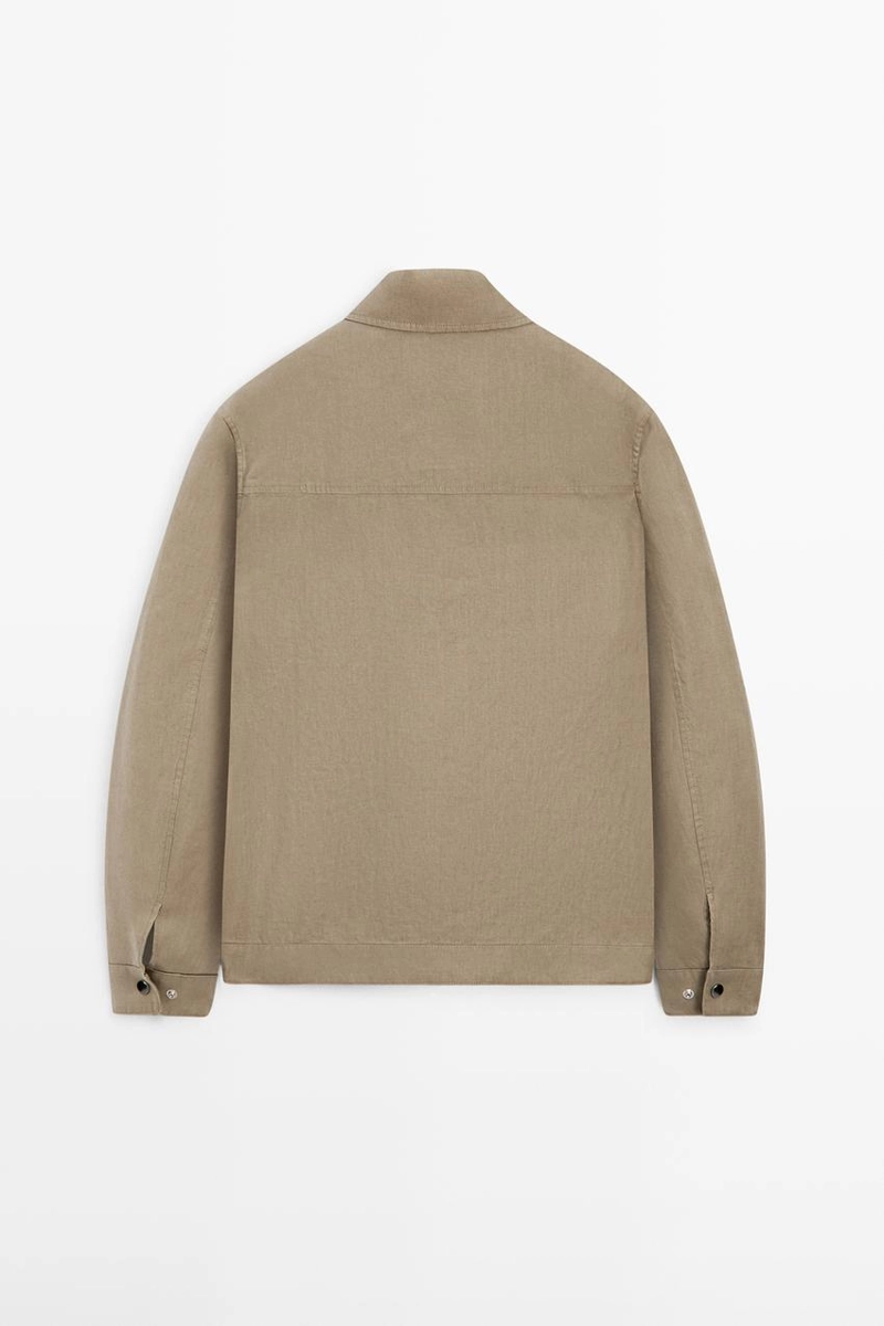 Пиджак из 100% льна с деталями воротника