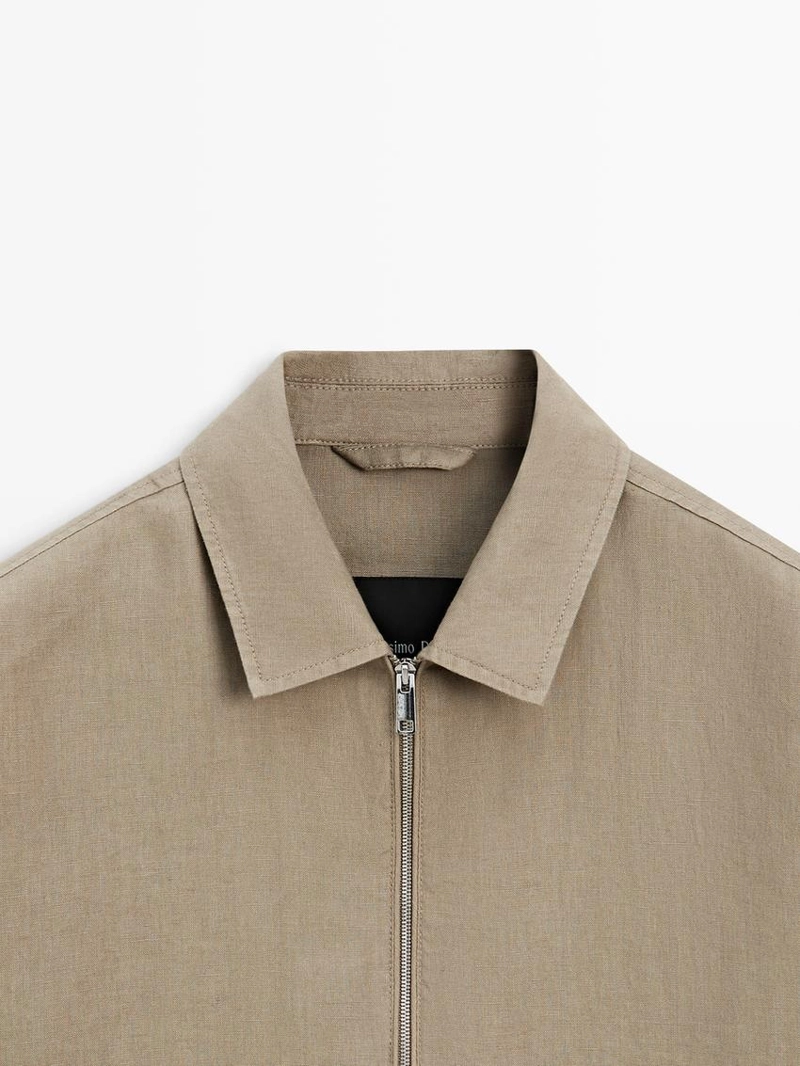 Пиджак из 100% льна с деталями воротника