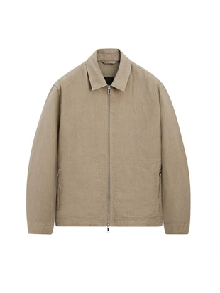 Пиджак из 100% льна с деталями воротника- Заказать в России