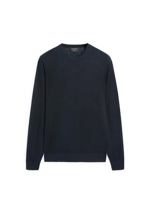 Джемпер с круглым вырезом из льняного трикотажа- Заказать в России