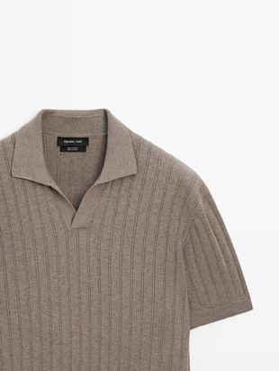 Поло свитер с кабельным узором- Заказать в России