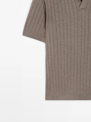 Поло свитер с кабельным узором- Заказать в России