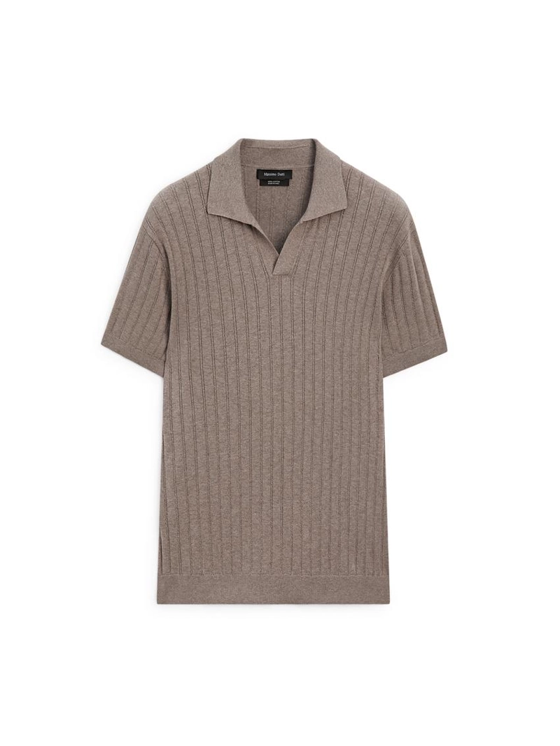 Поло свитер с кабельным узором