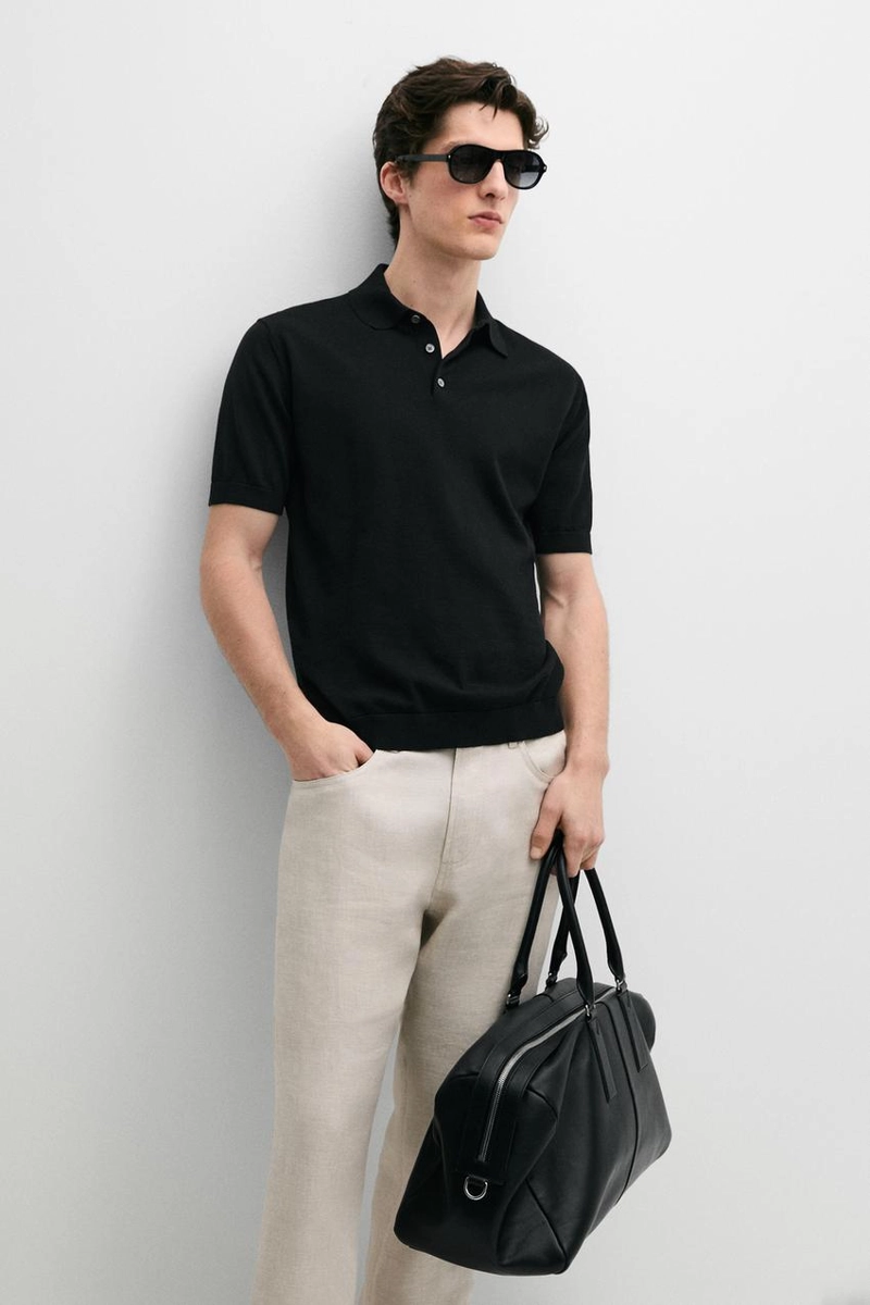 Поло-свитер из хлопка