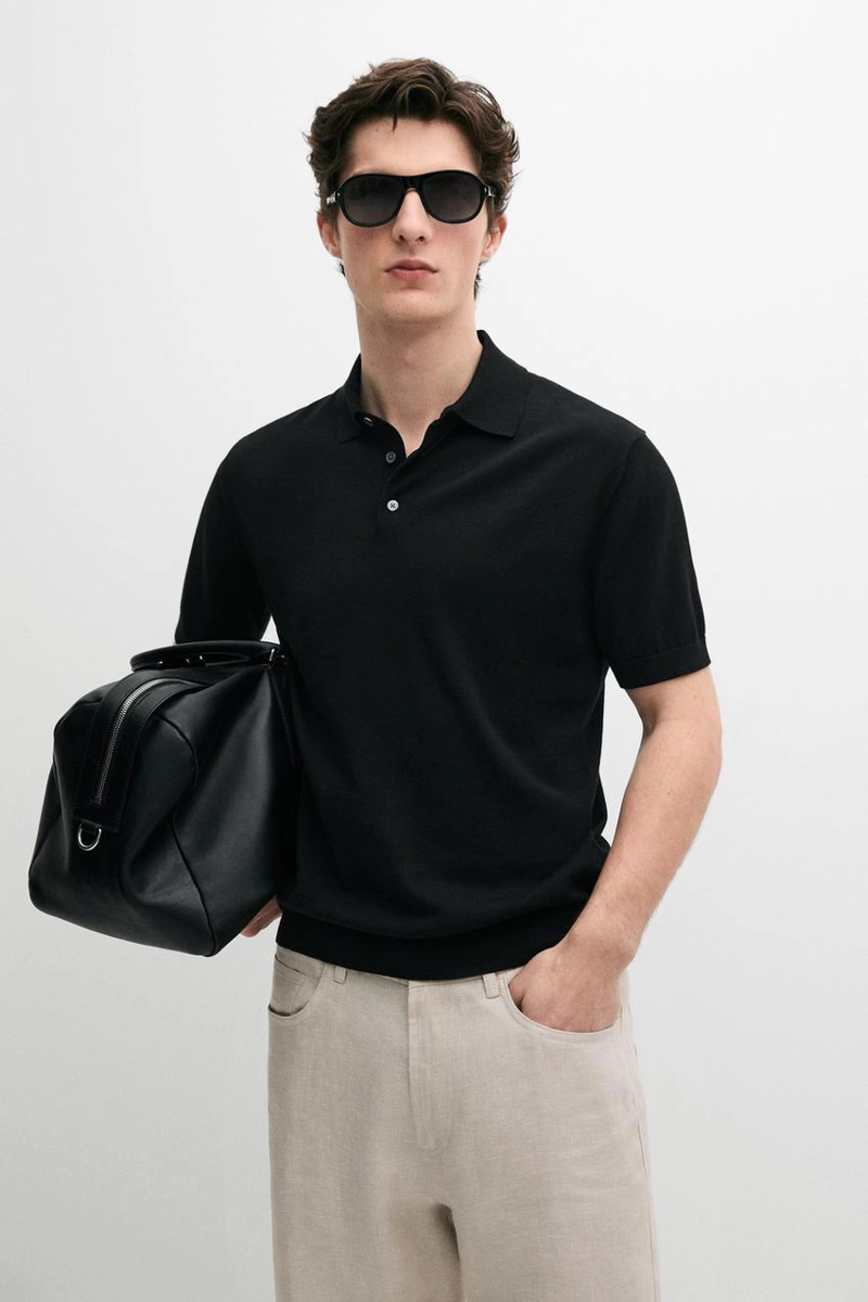 Поло-свитер из хлопка