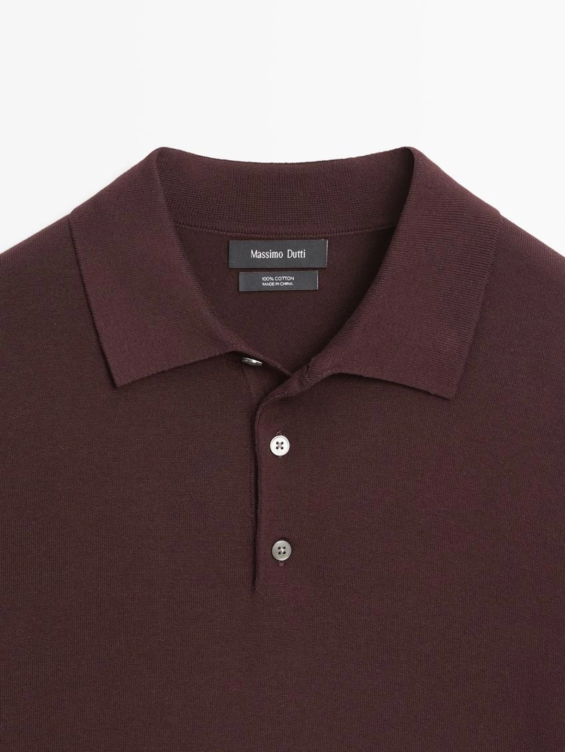 Водолазка-поло из хлопкового трикотажа