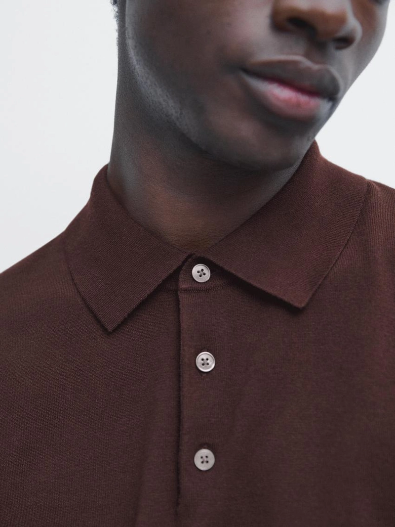 Водолазка-поло из хлопкового трикотажа