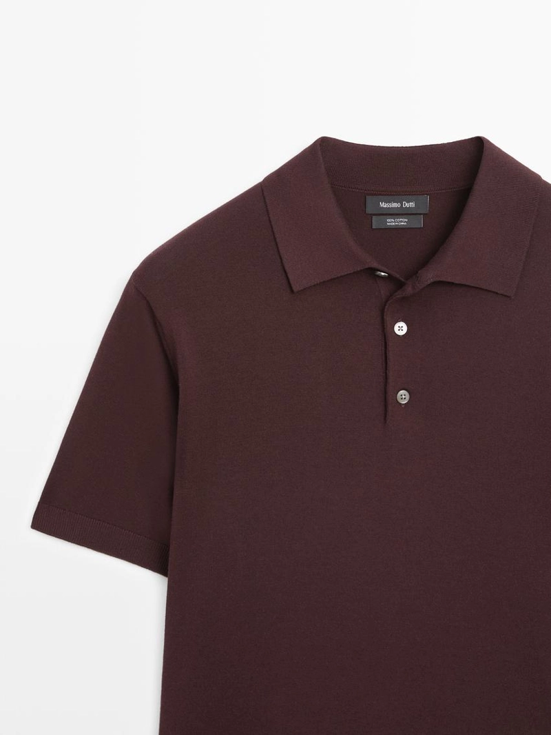 Водолазка-поло из хлопкового трикотажа