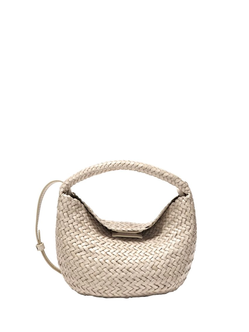 Мини сумочка из плетеной кожи нубук