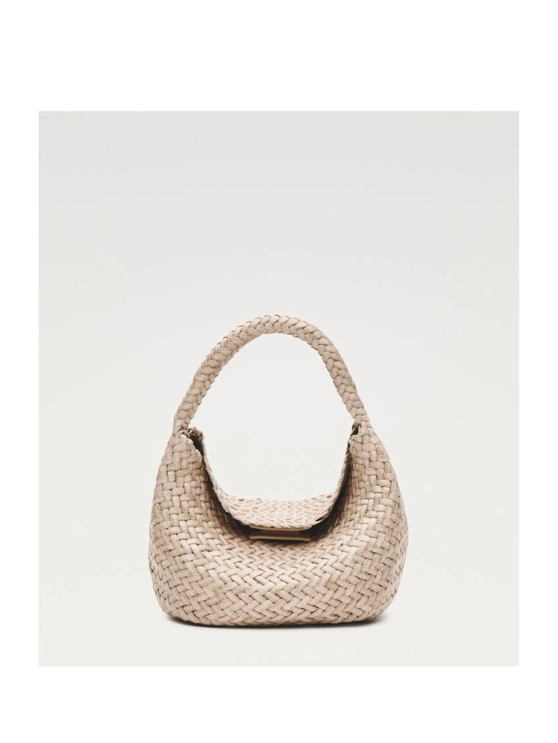 Мини сумочка из плетеной кожи нубук