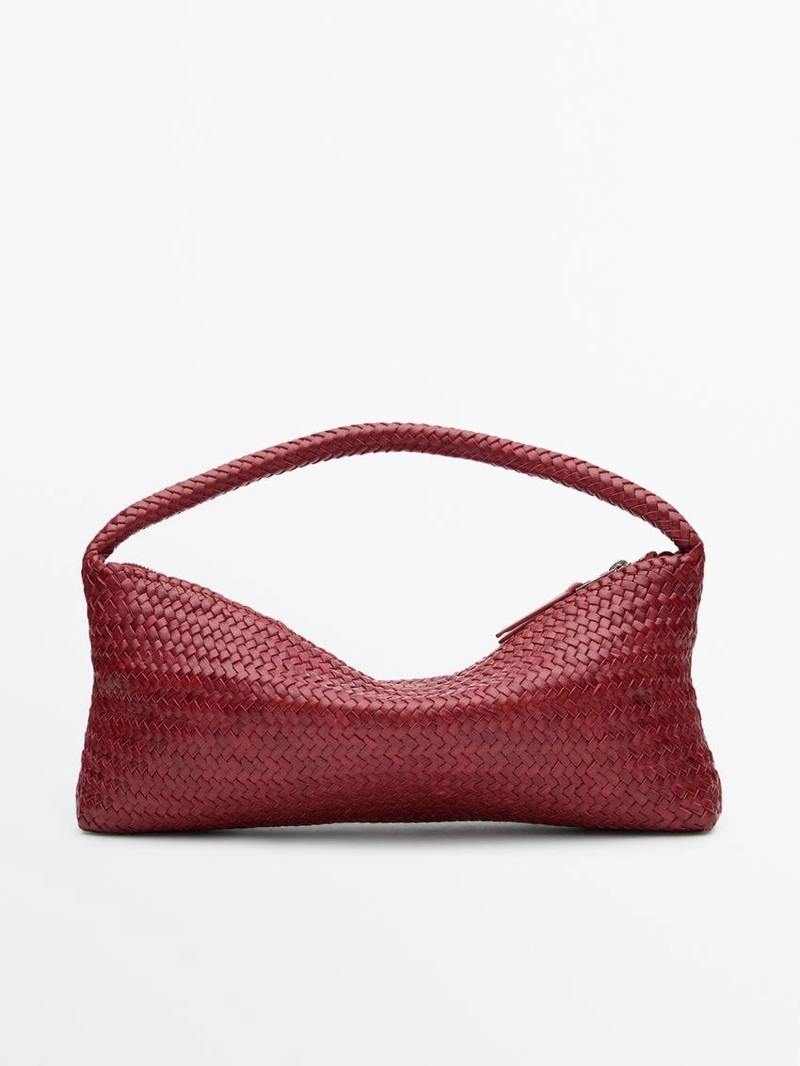 Сумка-полумесяц из плетеной кожи нэппа