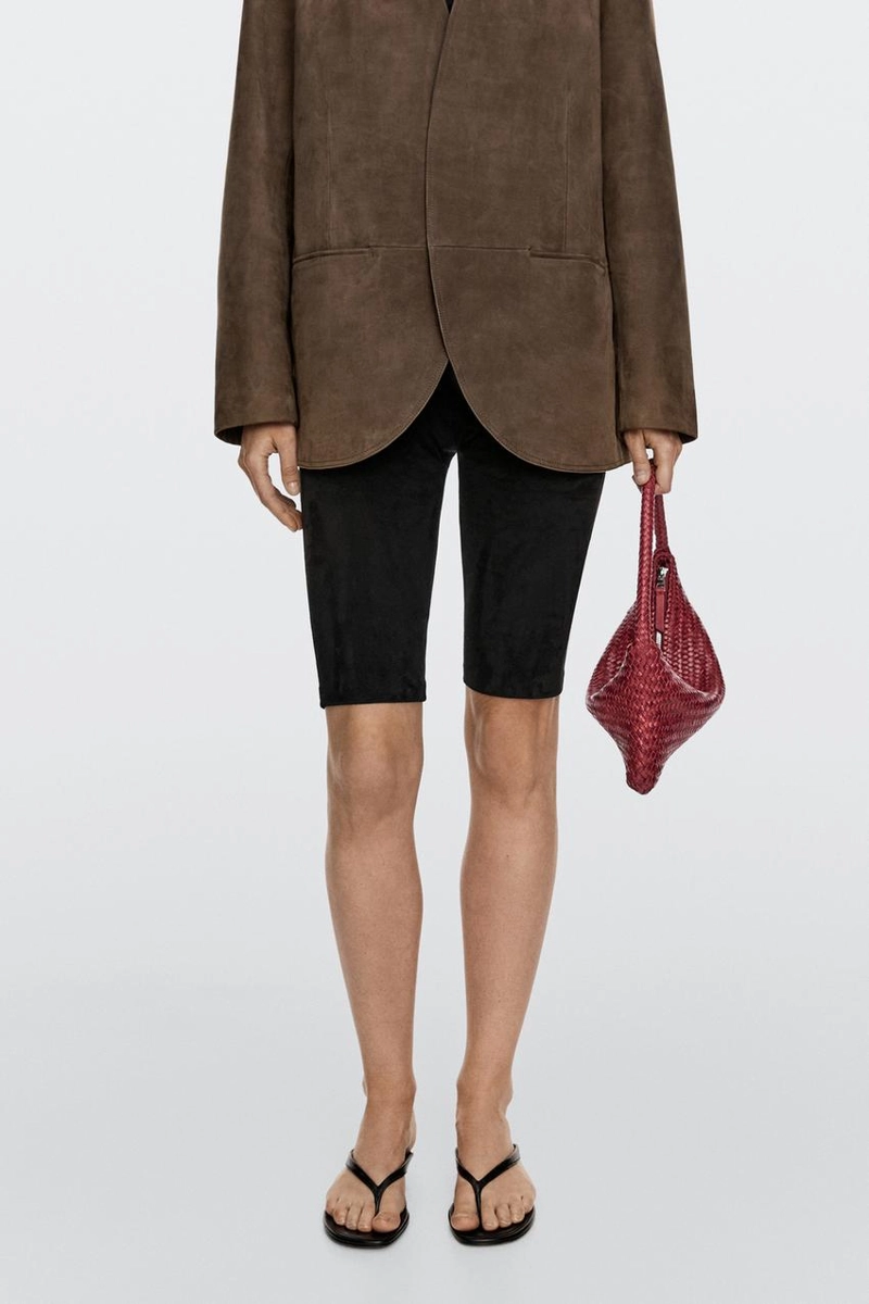 Сумка-полумесяц из плетеной кожи нэппа