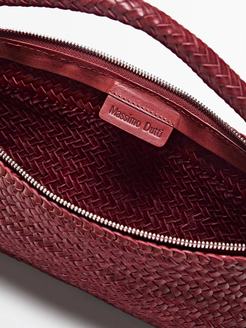 Сумка-полумесяц из плетеной кожи нэппа