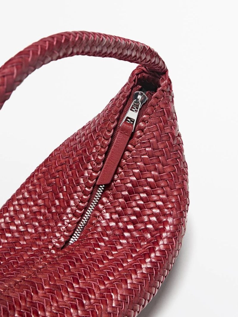 Сумка-полумесяц из плетеной кожи нэппа