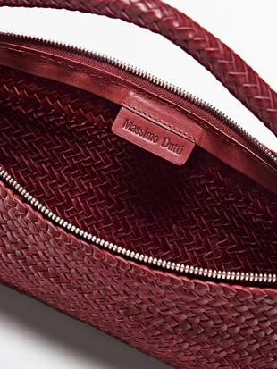 Сумка-полумесяц из плетеной кожи нэппа- Заказать в России