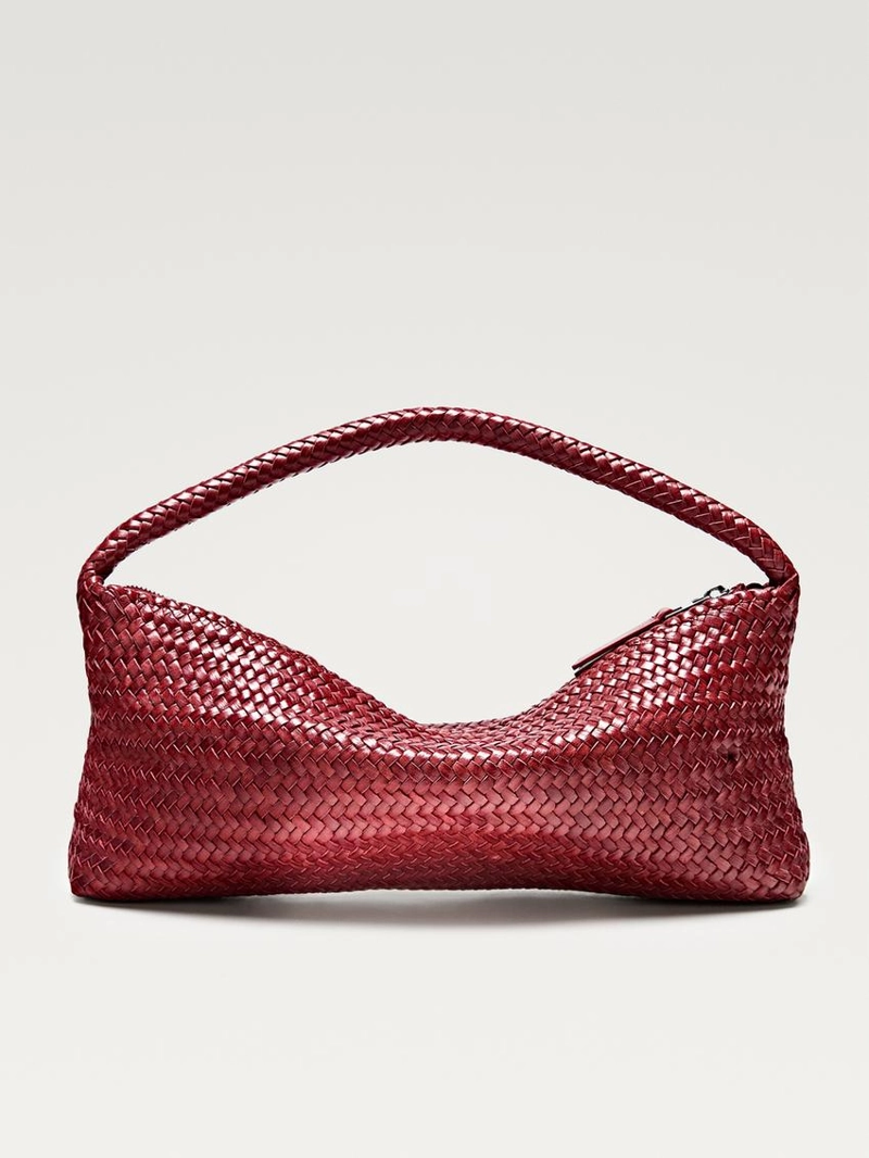 Сумка-полумесяц из плетеной кожи нэппа