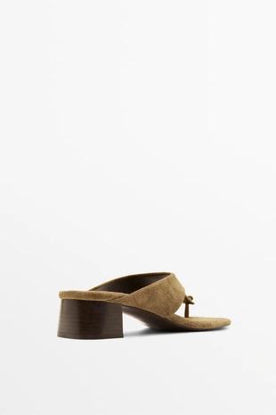 Босоножки на каблуке с узлом- Заказать в России