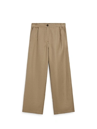 100% льняные брюки широкого покроя с эластичными деталями- Заказать в России