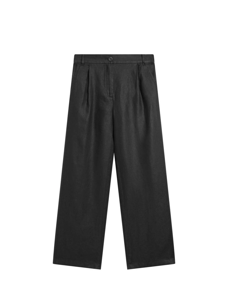 100% льняные брюки прямого кроя с деталями на поясе