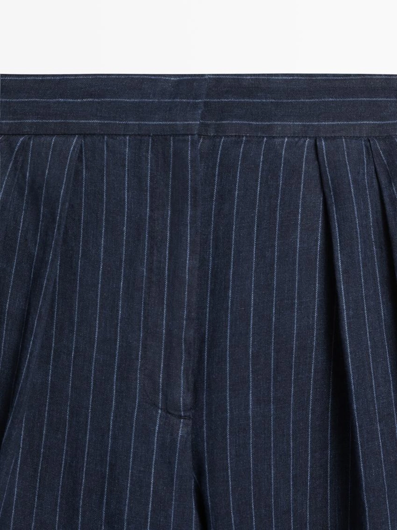 Полосатые льняные брюки sarouel