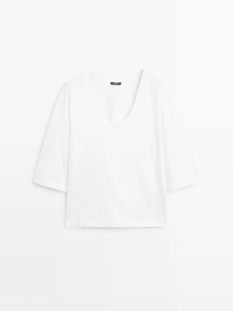 Футболка с округлым вырезом из 100% хлопка