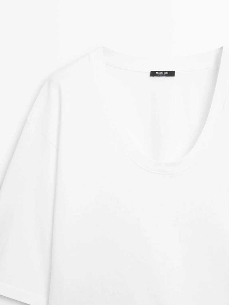 Футболка с округлым вырезом из 100% хлопка