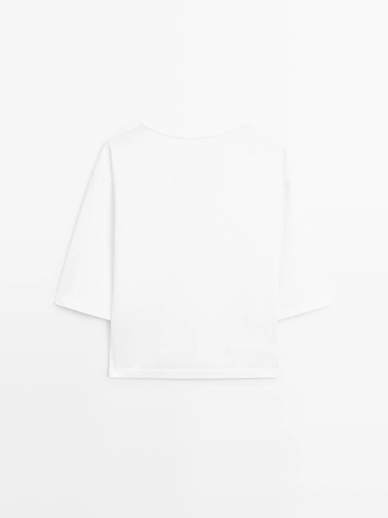 Футболка с округлым вырезом из 100% хлопка