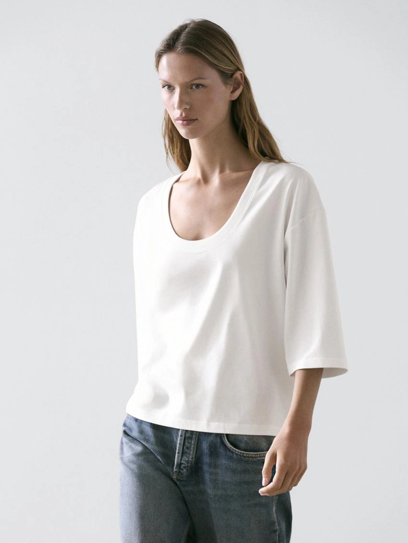 Футболка с округлым вырезом из 100% хлопка