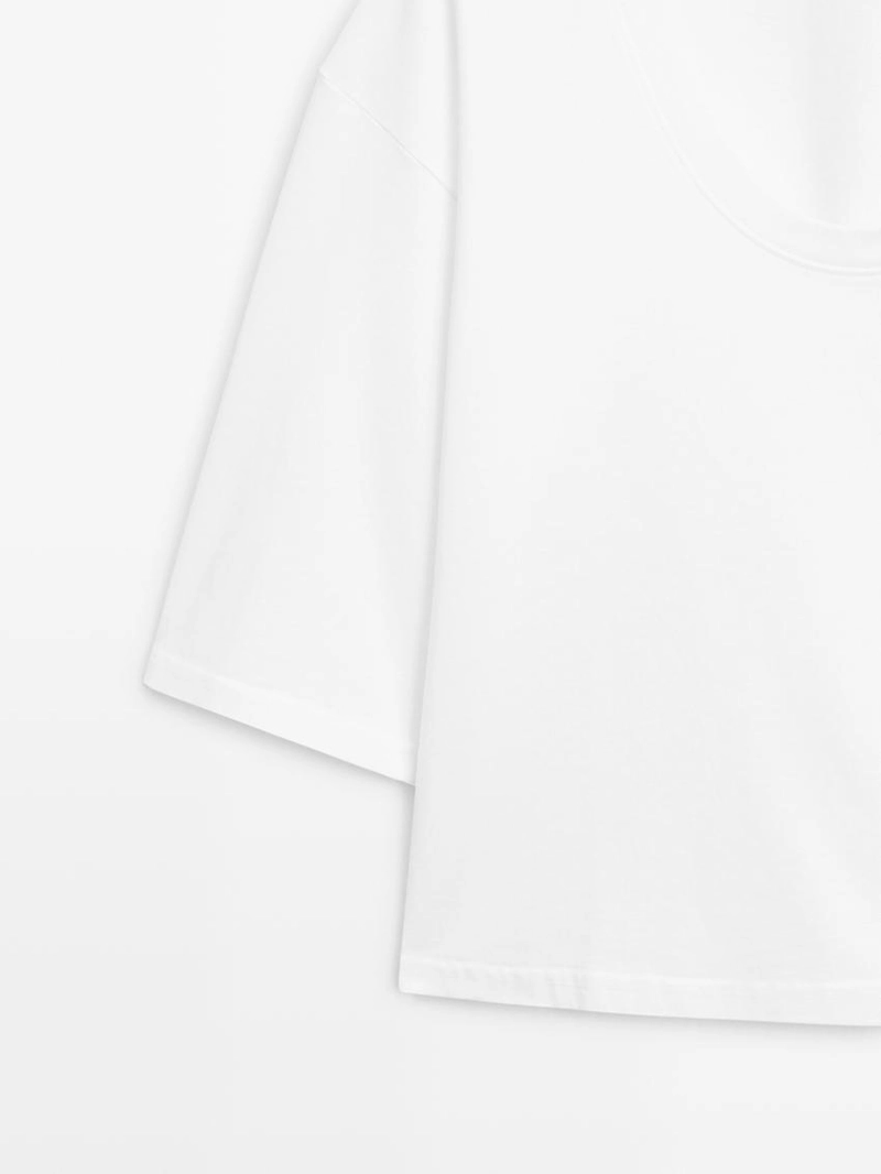 Футболка с округлым вырезом из 100% хлопка