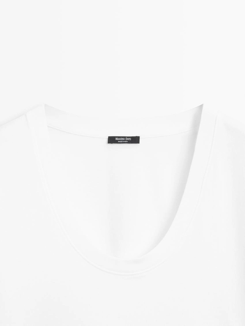 Футболка с округлым вырезом из 100% хлопка