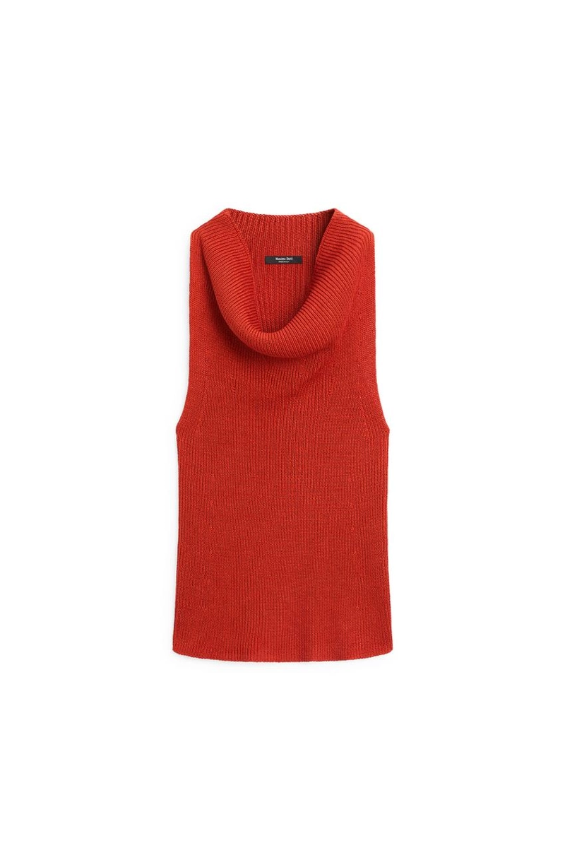 Топ из хлопка с воротником лодочкой