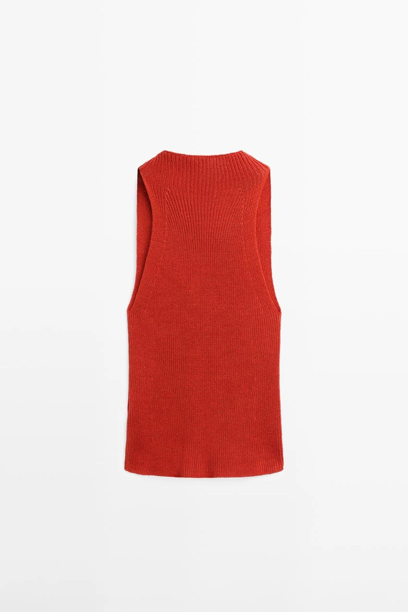 Топ из хлопка с воротником лодочкой