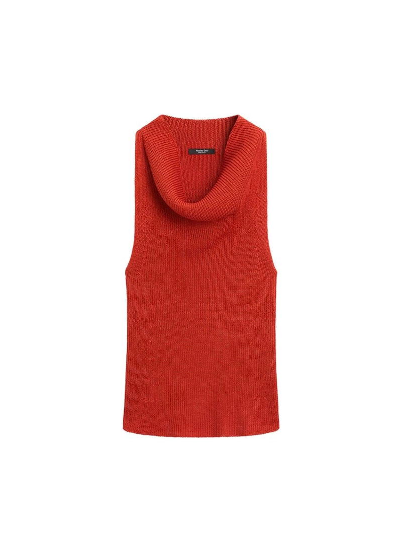 Топ из хлопка с воротником лодочкой