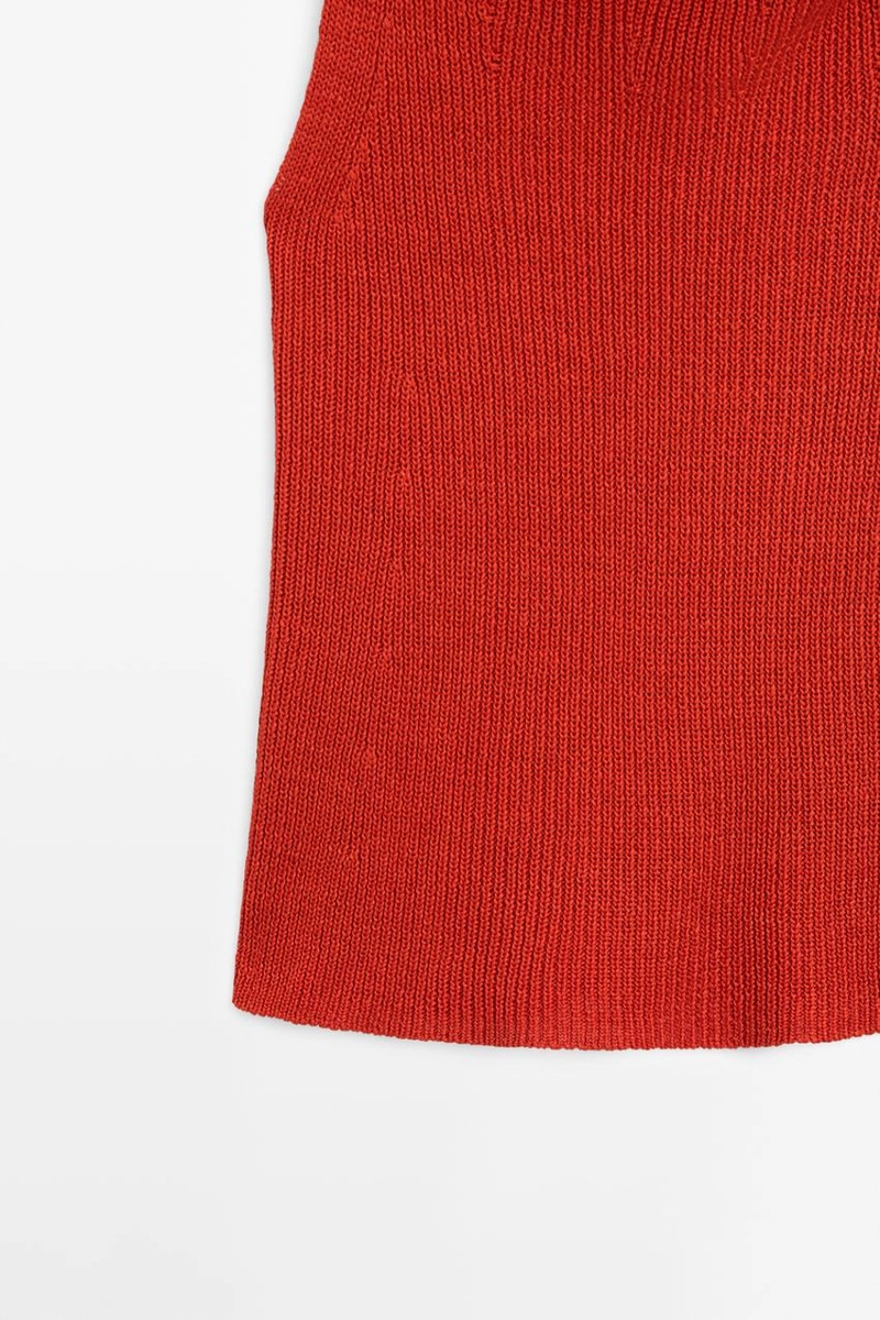 Топ из хлопка с воротником лодочкой