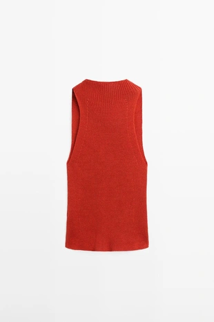 Топ из хлопка с воротником лодочкой- Заказать в России