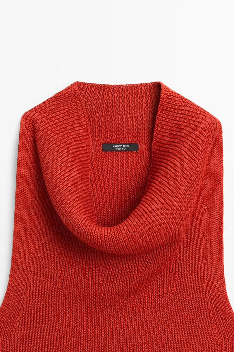 Топ из хлопка с воротником лодочкой