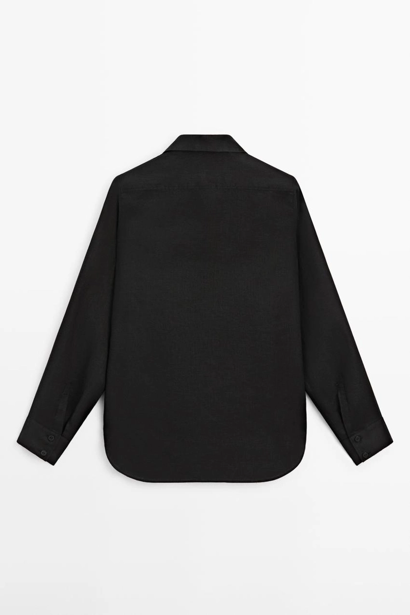 Рубашка из 100% льна с плиссировкой