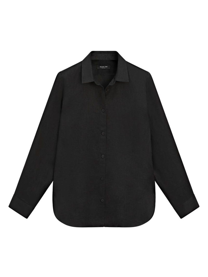 Рубашка из 100% льна с плиссировкой