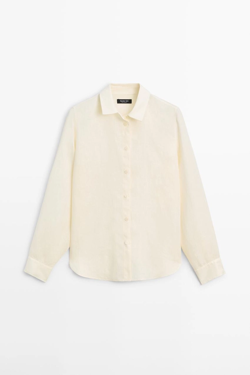 Рубашка из 100% льна со свободным покроем